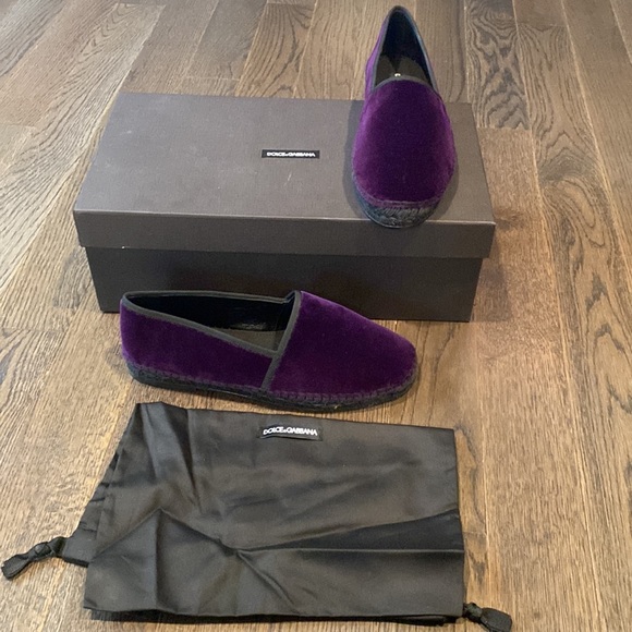 NIB DOLCE&GABBANA Suede Italian Purple Loafer - Picture 2 of 13
